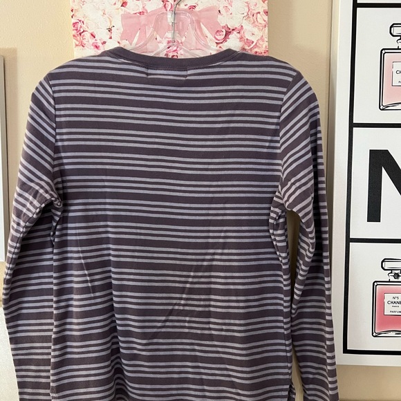 Soft, long sleeve gray-purple striped t-shirt vintage Casual Corner Annex - Picture 2 of 6